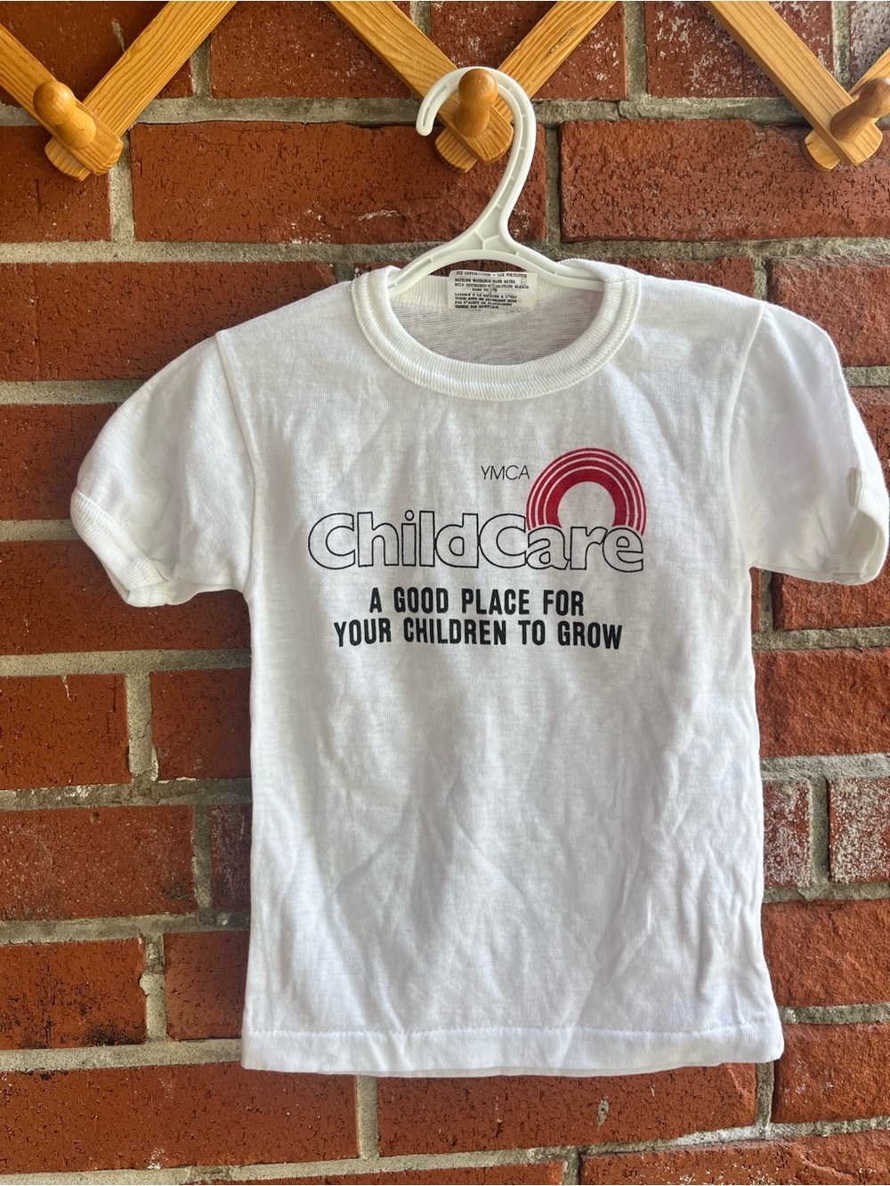 Deadstock Vintage Kids Tee Single Stitch Ringer YMCA T-Shirt